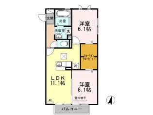 メゾンレーヴ【2階】の間取り