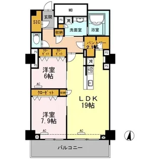 セントラルレジデンス【13階】の間取り