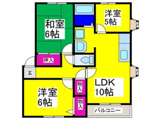 フラッツ向陽台W棟【1階】の間取り