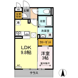 ボヌールY【1階】の間取り