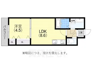 ジーメゾン神戸駒ヶ林【1階】の間取り
