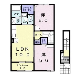 サニーガーデンI【2階】の間取り