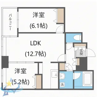 ラフィネタワー札幌南3条【22階】の間取り