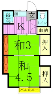 いわき荘【2階】の間取り
