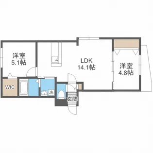 ブランシャール西11丁目【3階】の間取り