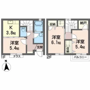 パルモ泉崎【1階】の間取り