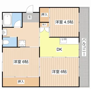 ビレッジハウス南小足第二2号棟【5階】の間取り