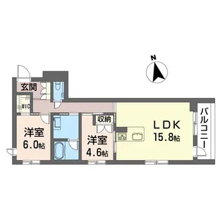 アンムート戸越公園【2階】の間取り