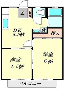 シャトー中山B棟【2階】の間取り