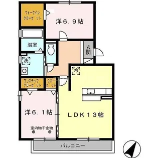 メルベイユ・フロール【2階】の間取り