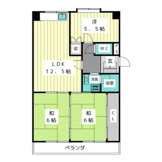 ヴィラ滝川【4階】の間取り