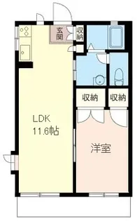 浅見ハイツC【1階】の間取り
