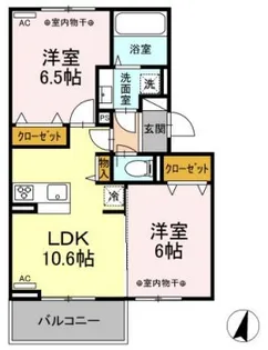 ヒルズ石和 B【1階】の間取り