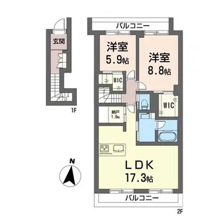 エルム白鷺【2階】の間取り