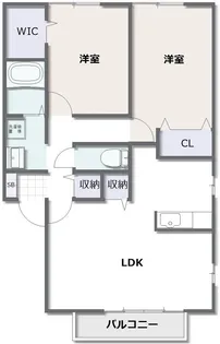 2LDKの間取り画像