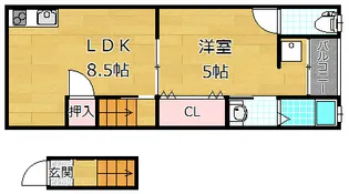 ハイツ田宮【2階】の間取り