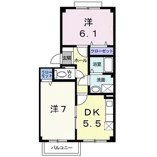 グラシア寒田【2階】の間取り