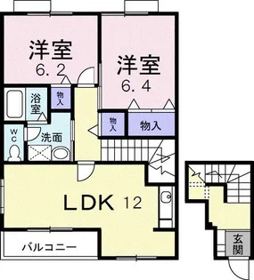 プチ グレーヌA【2階】の間取り