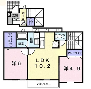 ジェルメS【2階】の間取り