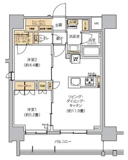 リビオメゾン芝浦【13階】の間取り