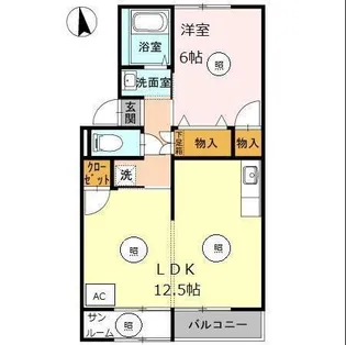 1LDKの間取り画像