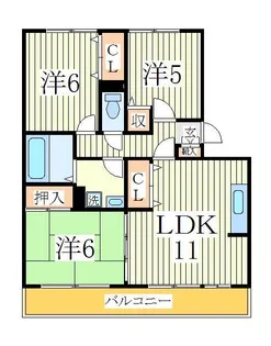 ボナール南流山【3階】の間取り