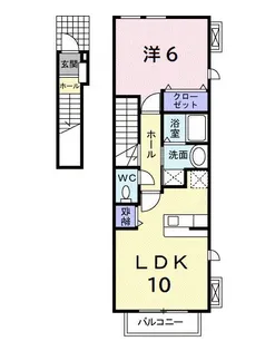 アンソレイユ B【2階】の間取り