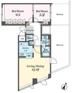 パシフィックレジデンス目黒本町【6階】の間取り