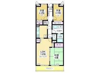 ライオンズマンション川越【4階】の間取り
