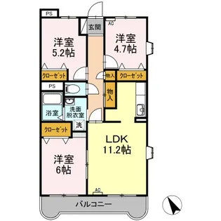 カミヤエステート【3階】の間取り