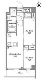 ザ・グラヴィティ新宿【3階】の間取り