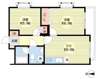 セザール自由が丘【2階】の間取り