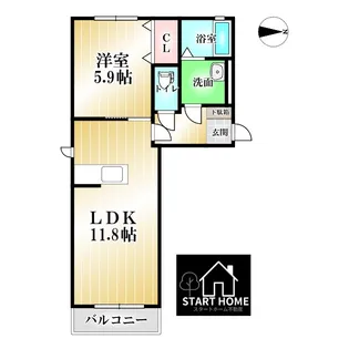 1LDKの間取り画像