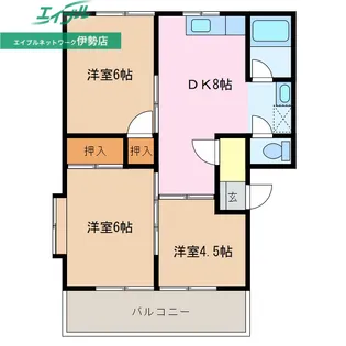 ウエストリバーマンション【3階】の間取り