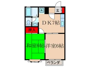 大泉学園グリーンコーポ【1階】の間取り