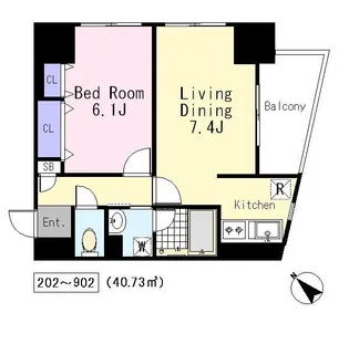 グランディール初台【7階】の間取り
