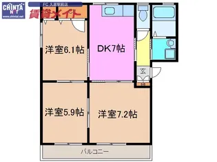 ヴィヴレB【2階】の間取り