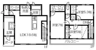 徳島県徳島市南常三島町3【一戸建】の間取り
