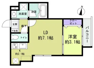 GREENHILL HATSUKAICHI【1階】の間取り
