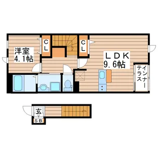 1LDKの間取り画像