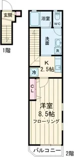 グリシーヌ経堂A棟【2階】の間取り