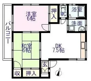 川戸コーポ【2階】の間取り