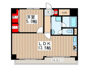 西道頓堀ハイツC棟【3階】の間取り