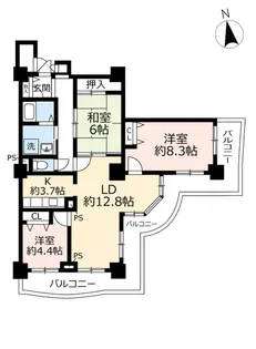 URアーバンラフレ星ヶ丘【7階】の間取り