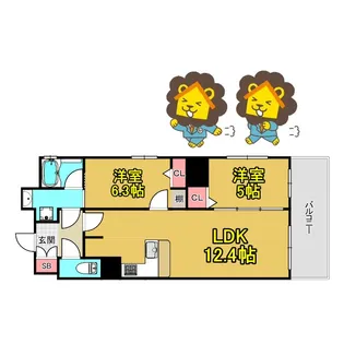 エステムコート京橋セレブIポーラスター【5階】の間取り