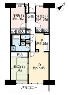 URプロムナード北松戸【5階】の間取り