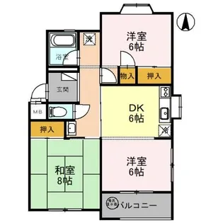 ボンヌール・オカダ【3階】の間取り