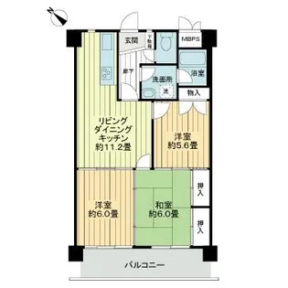 ライオンズマンション泊第6【3階】の間取り