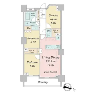 東京都新宿区西早稲田2【マンション】の間取り