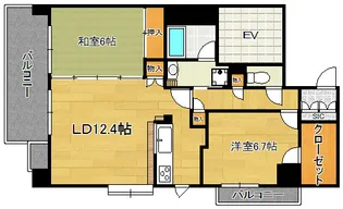 トゥールドゥソレイユ【5階】の間取り